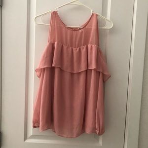 Long sleeve cold shoulder top